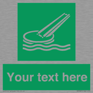 Custom sign safe condition Marine evacuation slide